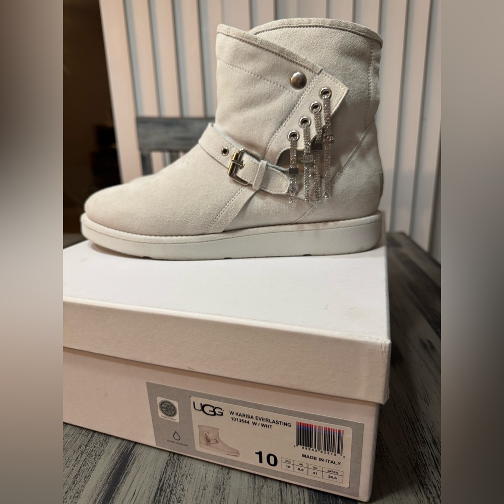 UGG Women's Karisa Everlasting Swarovski Glitter Charm Boots In White Size 10 - Picture 5 of 16